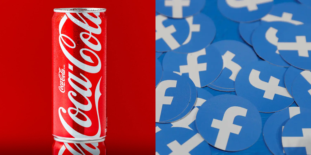 Colori distintivi di Coca-Cola e Facebook